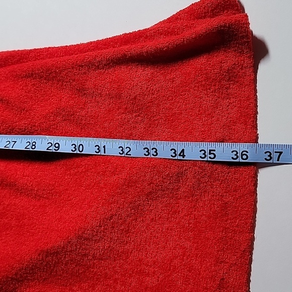 Vintage Vicky Vaughn Strapless Mini Dress Terrycloth Elastic Boho Red Rainbow M - Picture 14 of 14